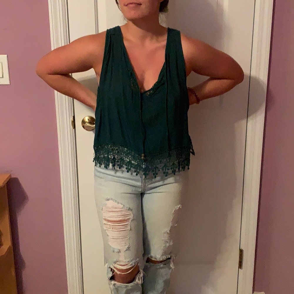 LA hearts green tank top